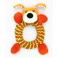 Pet Plush Toy Stuffed Animals Head With Rope Ring 26cm