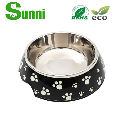 PET fashion design melamine slow feed dog bowl best design